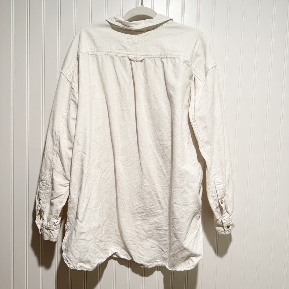 Anthropologie Pilcro White Linen Blend Camp Shirt Size XL - Picture 7 of 7
